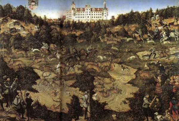 Lucas Cranach AHunt in Honor of Charles V at Torgau Castle Sweden oil painting art